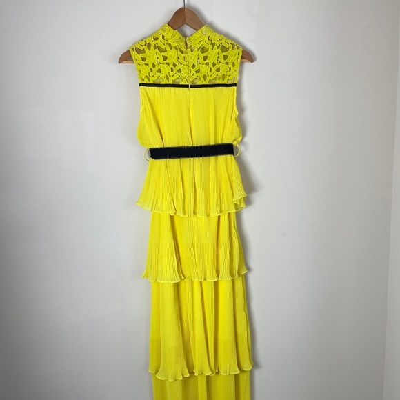 Women's Yellow Tiered Floral Maxi Dress Size Small - Picture 4 of 12